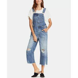 Free People Distressed Crop Overalls- sz28